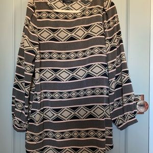 Wish geometric mini dress balloon sleeve large